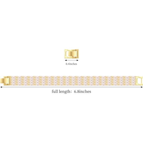 Gold Plated CZ Tennis Bracelet for Women Sparkly Adjustable Dainty Jewelry Gift - Picture 2 of 7
